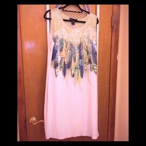 Ashley Stewart White Tank style Dress with sequins